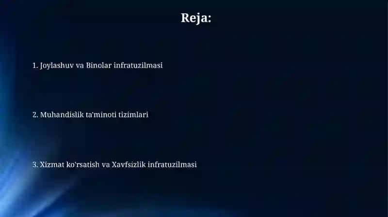 Mehmonxona tashkil etishda infratuzilma 2