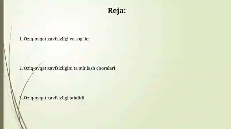 Oziq ovqat mahsulotlarining xavfsizligi 2