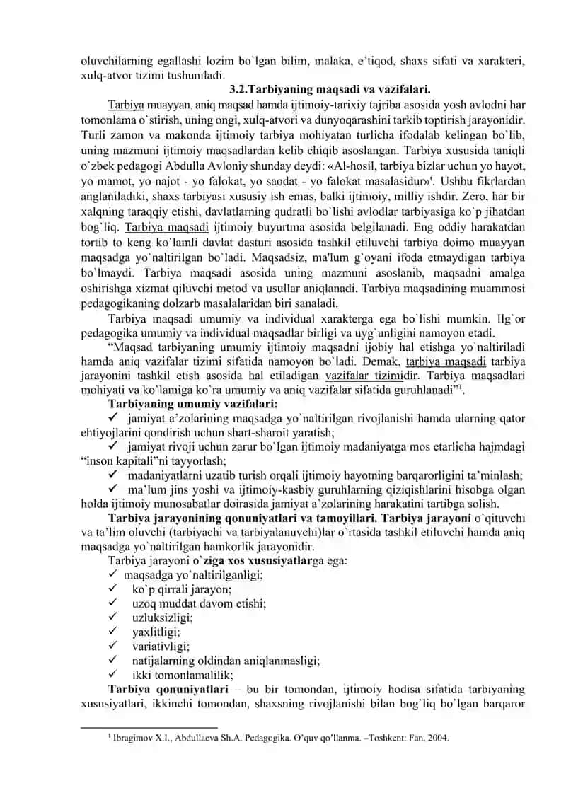 MA’RUZA: PEDAGOGIK JARAYONDA TARBIYA MAZMUNI 2