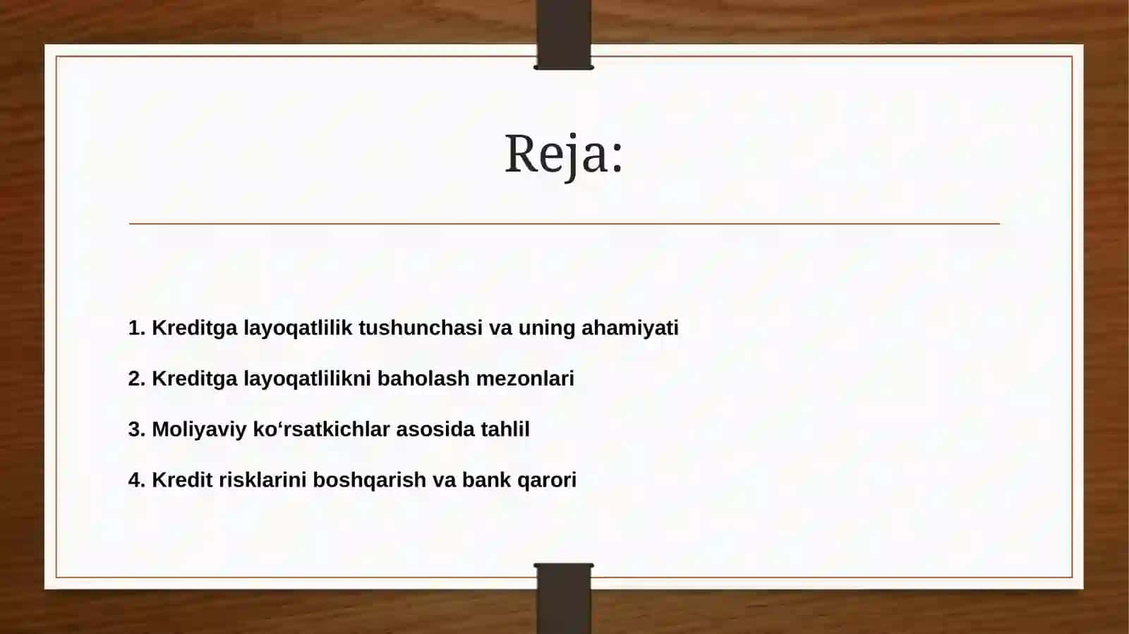 Kreditga layoqatlilik tushunchasi 2