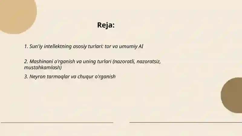 Sun'iy intellektni turlari 2