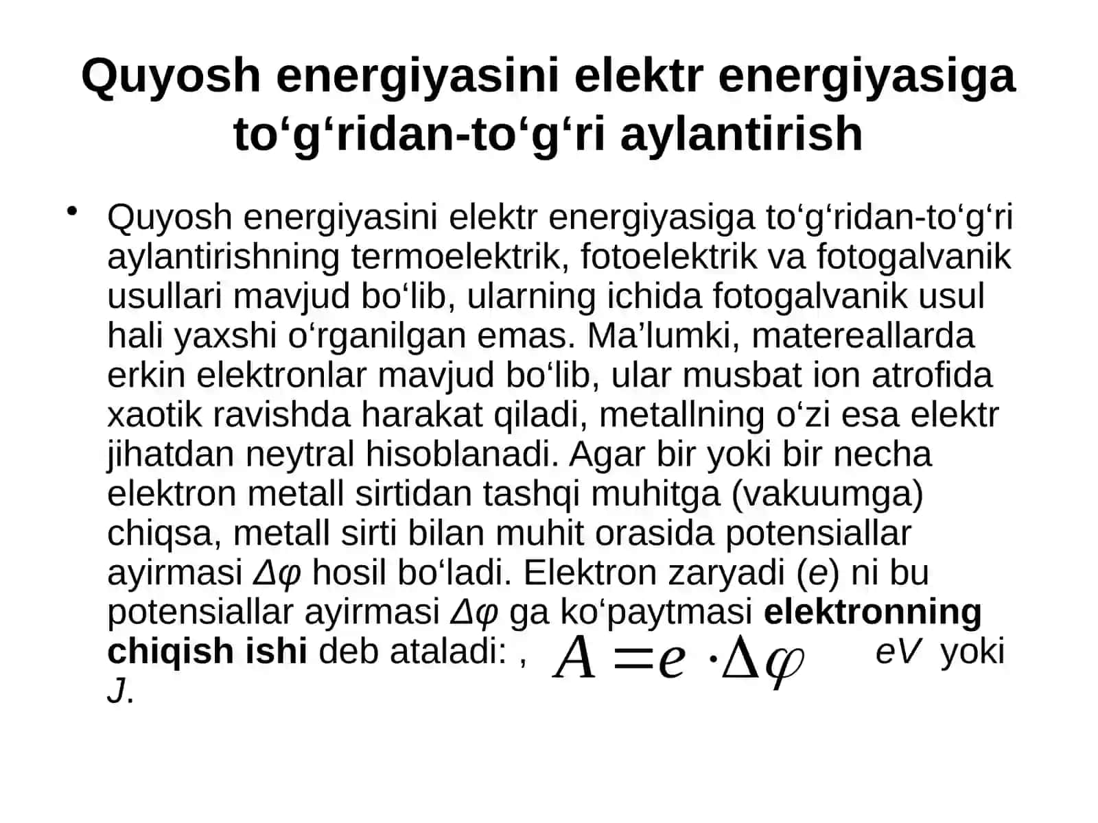 Elektronning chiqish ishi 2