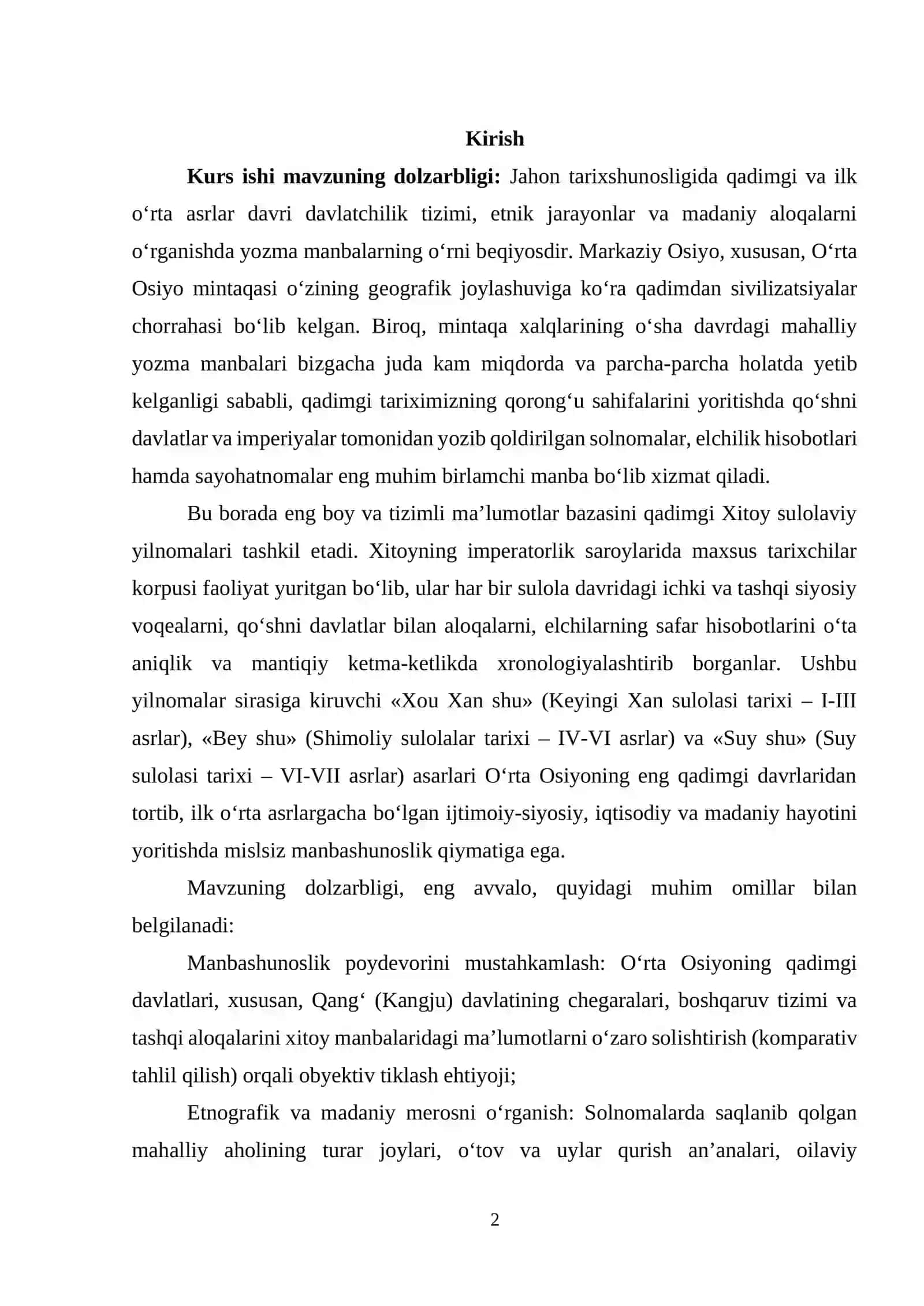 XITOY MANBALARI O‘RTA OSIYO QADIMGI TARIXINI O‘RGANISHDAGI ENG MUHIM MANBA SIFATIDA 2