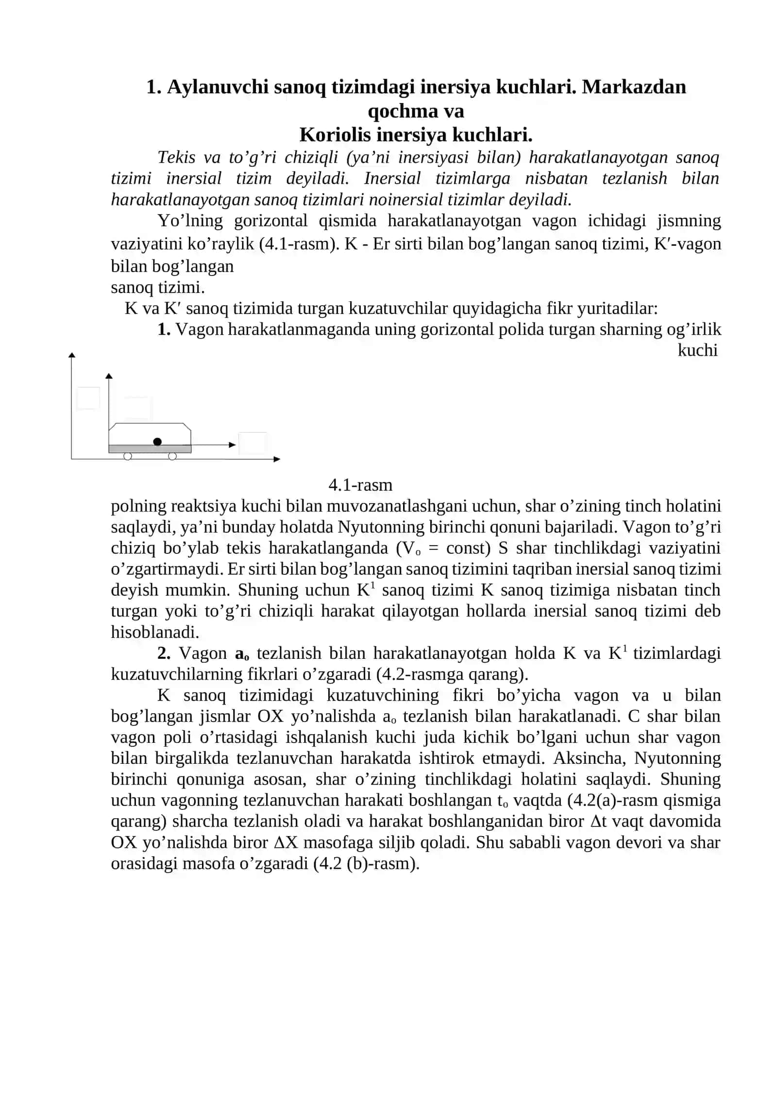 Aylanuvchi Sanoq Tizimlari Inersiya Kuchlari 2