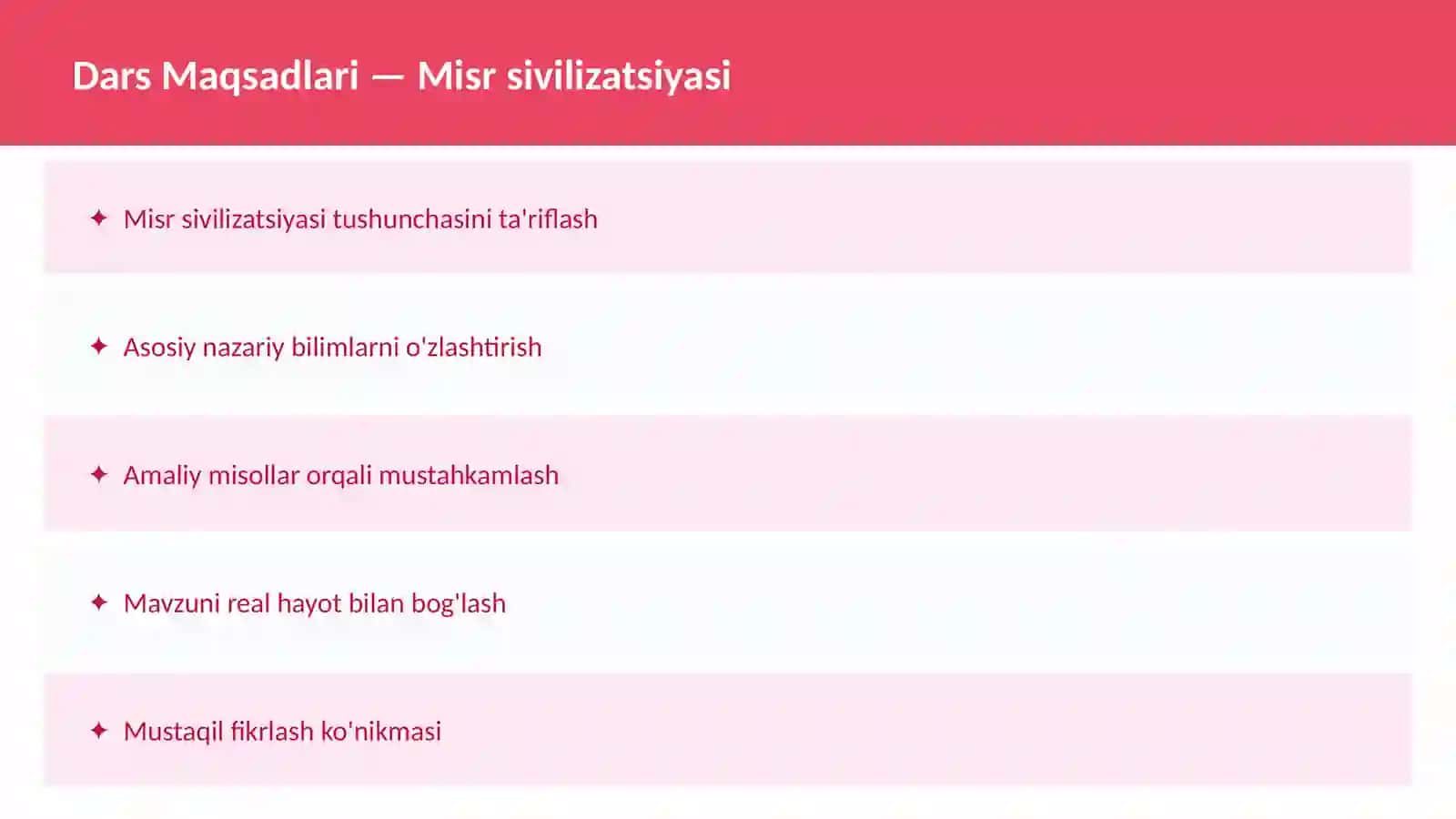Qadimgi Sharq - Misr sivilizatsiyasi 2