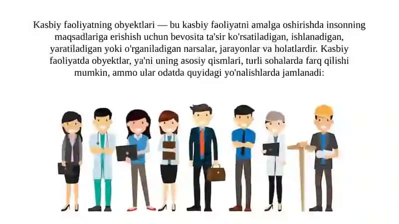 Kasbiy faoliyatning obyektlari 2