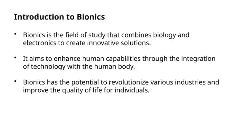 The Basis Of Bionics And It's Place In Humen Life 2