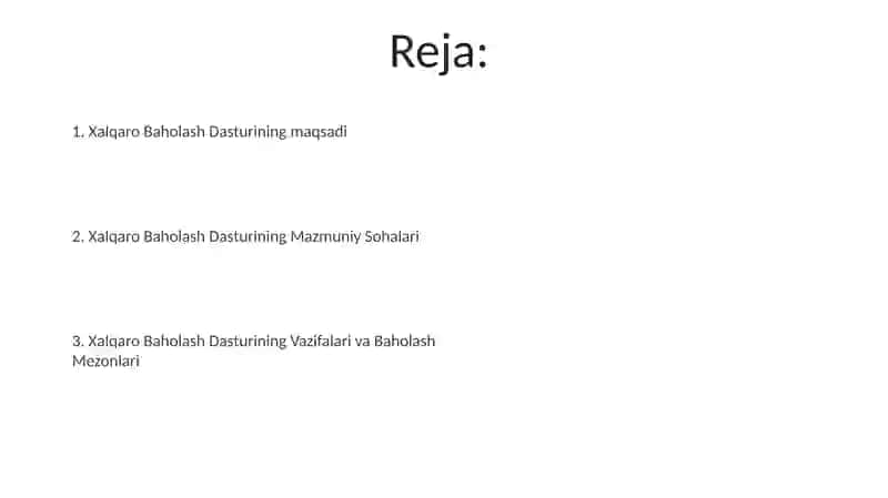 Xalqaro Baholash Dasturi 2