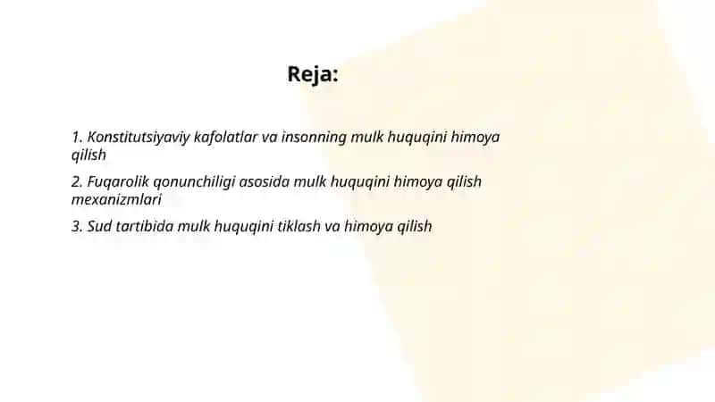insonning mulk huquqini himoya qilish usullari 2