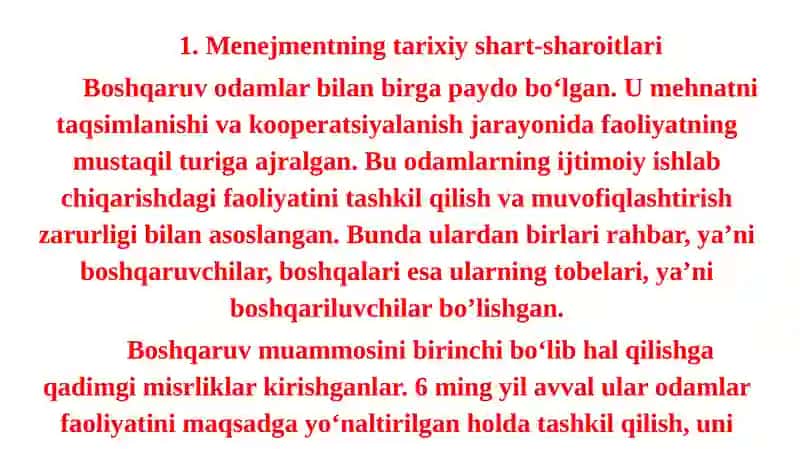 Menejment nazariyasining shakllanishi va rivojlanishi 2