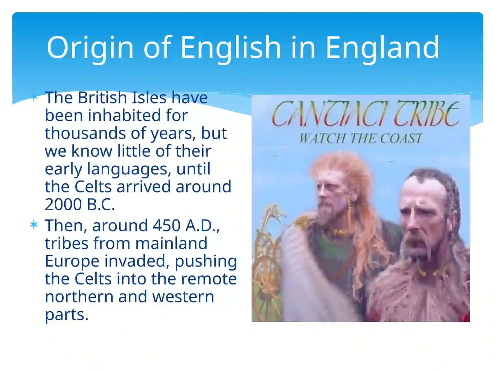 Origin of English in England 2
