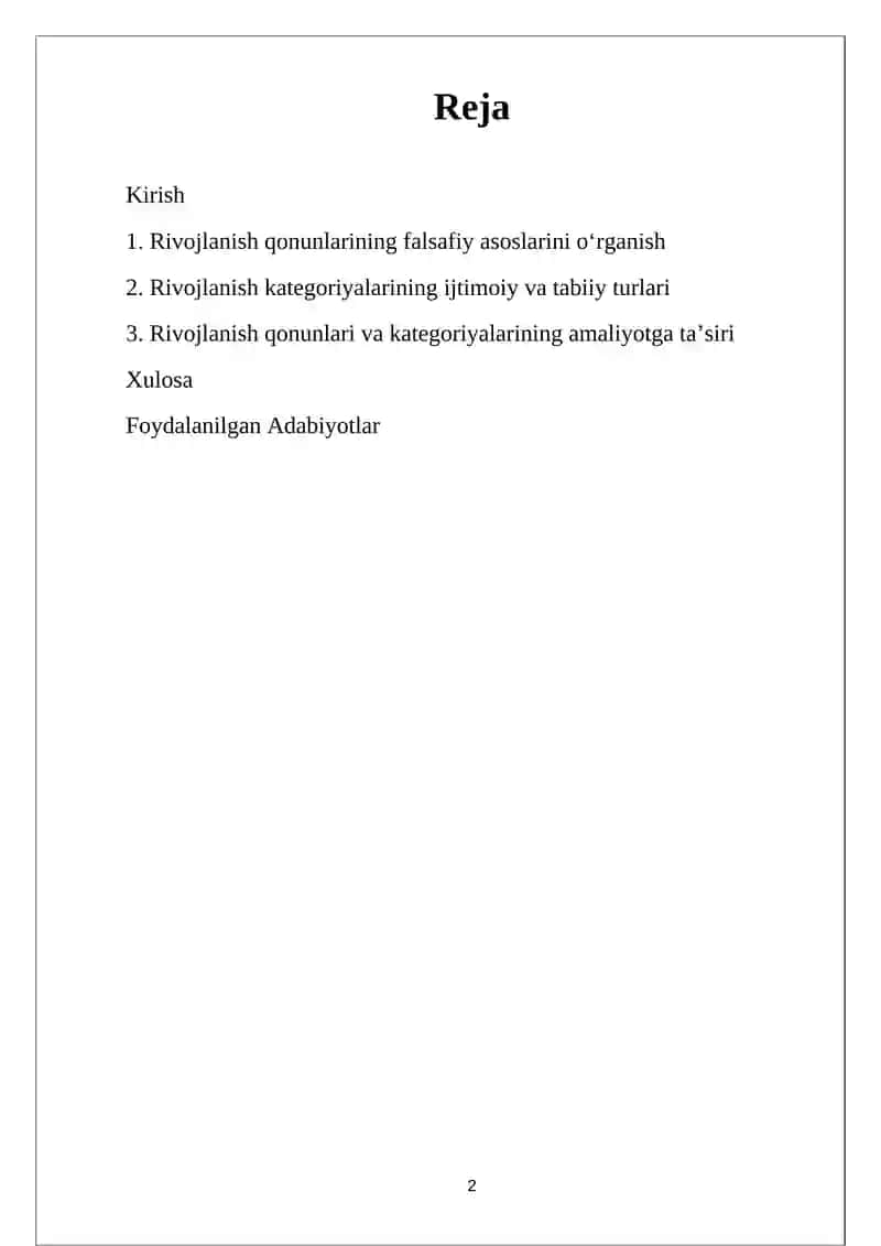 Rivojlanishning umumiy qonun va kategoriyalari 2