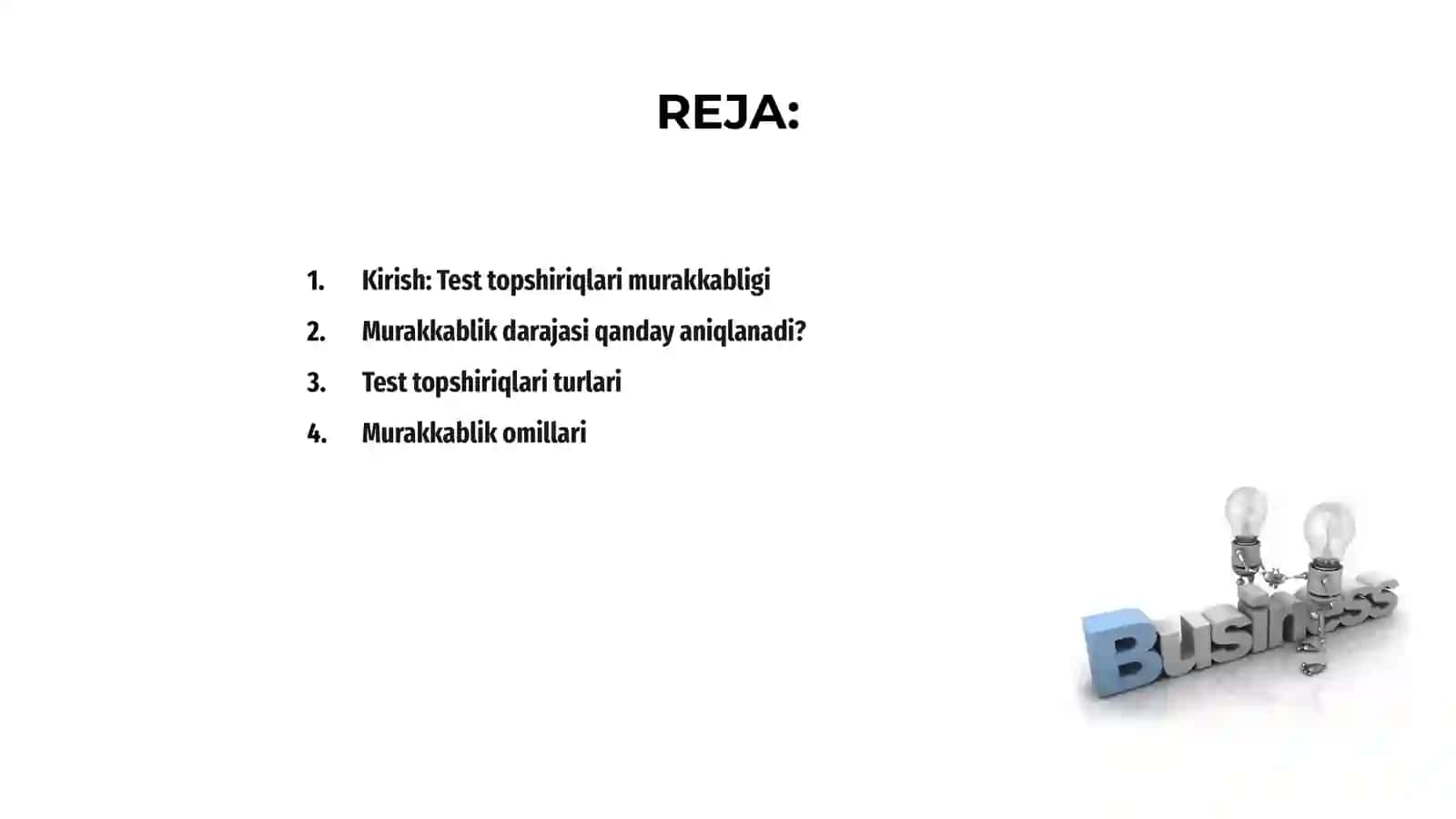 Test topshiriqlarining murakkablik darajasini aniqlash 2