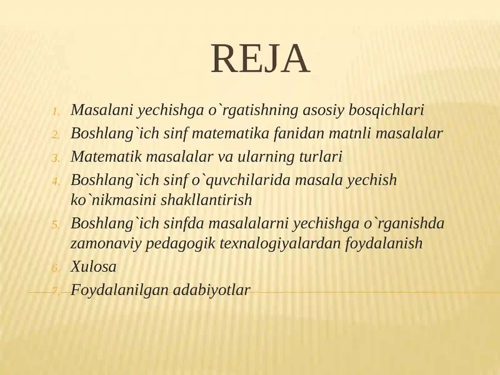 Arifmetik masalalari yechishga o'rgatish metodikasi 2
