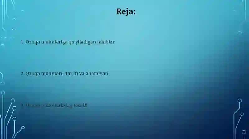 Oziq muhitining tarkibiy qismlari 2