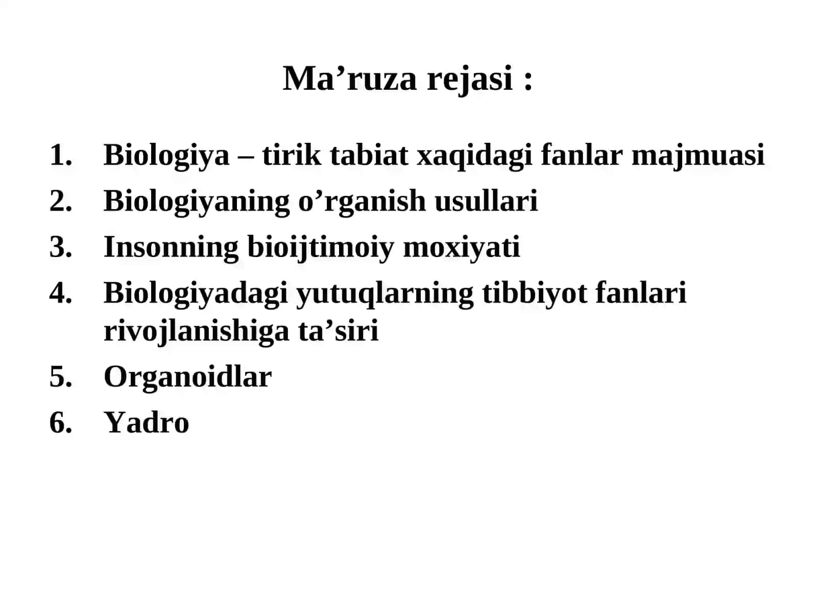 Hayotning molekulyar asoslari 2