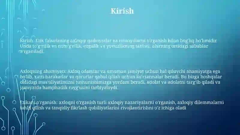 Etikaning Mohiyati Va Ahamiyatini Órganish 2