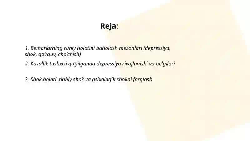 Bemorlarning ruhiy holatini baholash mezonlari 2