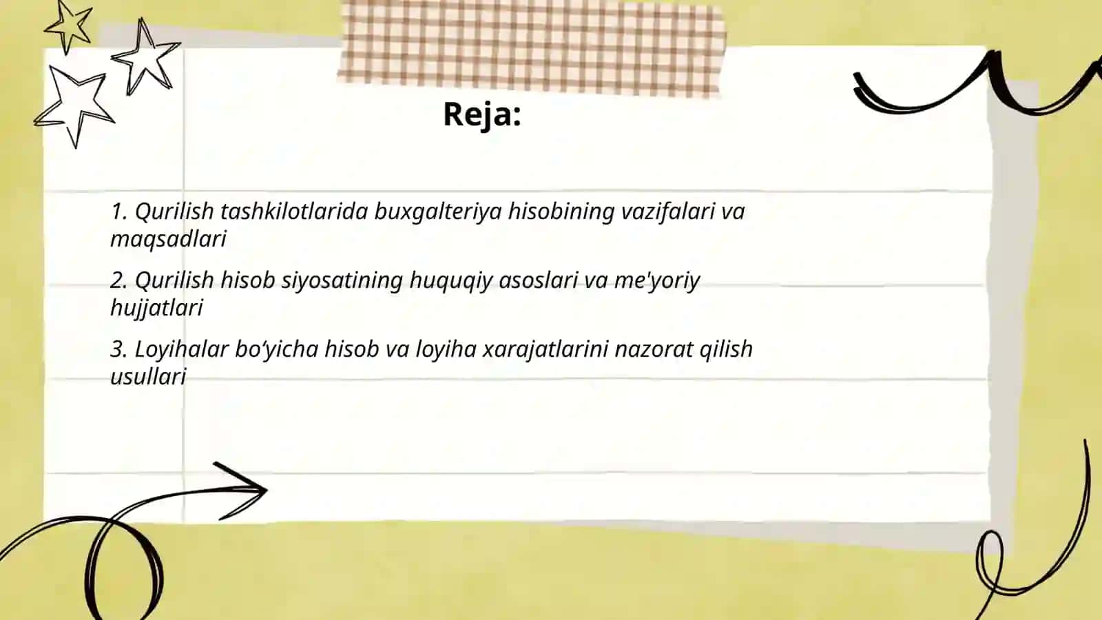 Qurilish tashkilotlarida buxgalteriya hisobining vazifalari va maqsadlari 2