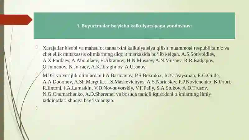 BUYURTMALI KALKULYATSIYAQILISh USULI 2