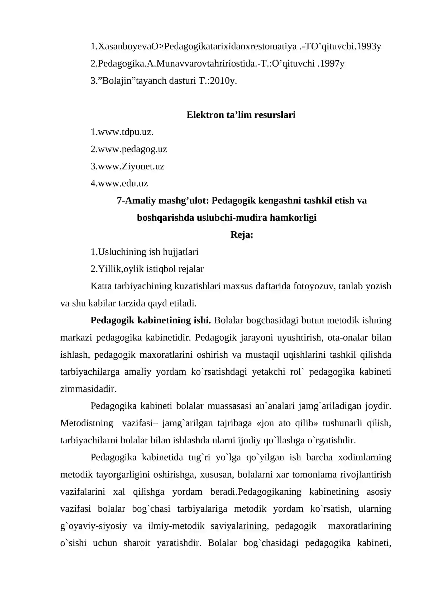 4-Amaliy mashg’ulot: Maktabgacha ta’lim to’g’risidagi Nizom 2