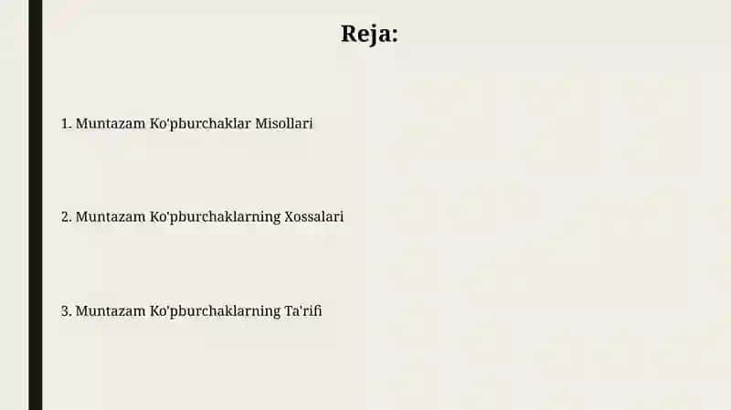 Muntazam Oltiburchaklar 2