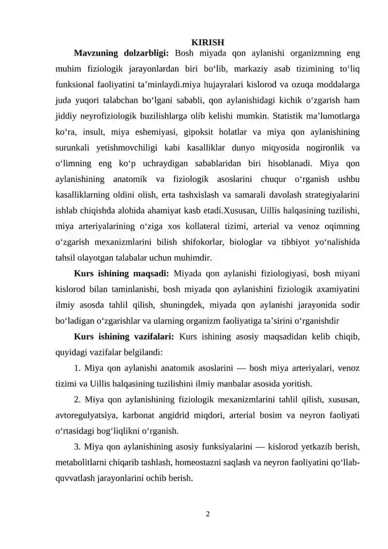 Miya qon aylanishi va unung ahamiyati 2