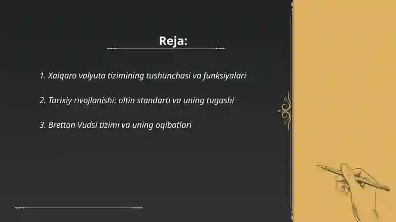 Xalqaro valyuta tizimi 2