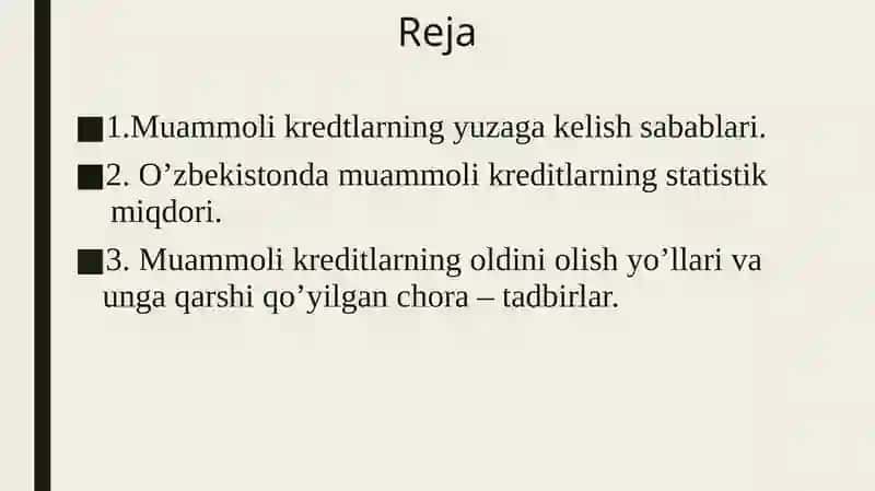 Muammoli kreditlar 2