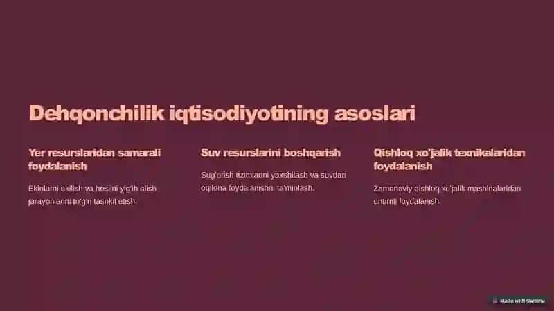 Dehqonchilik qonunlari va tizimlari 2