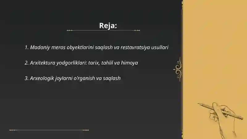 Madaniy meros obyektlari va turizm 2