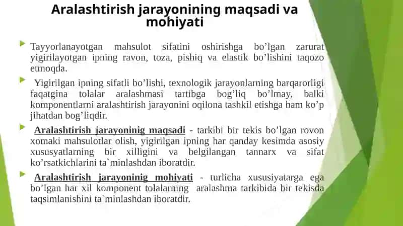 ARALASHTIRISH JARAYONI 2