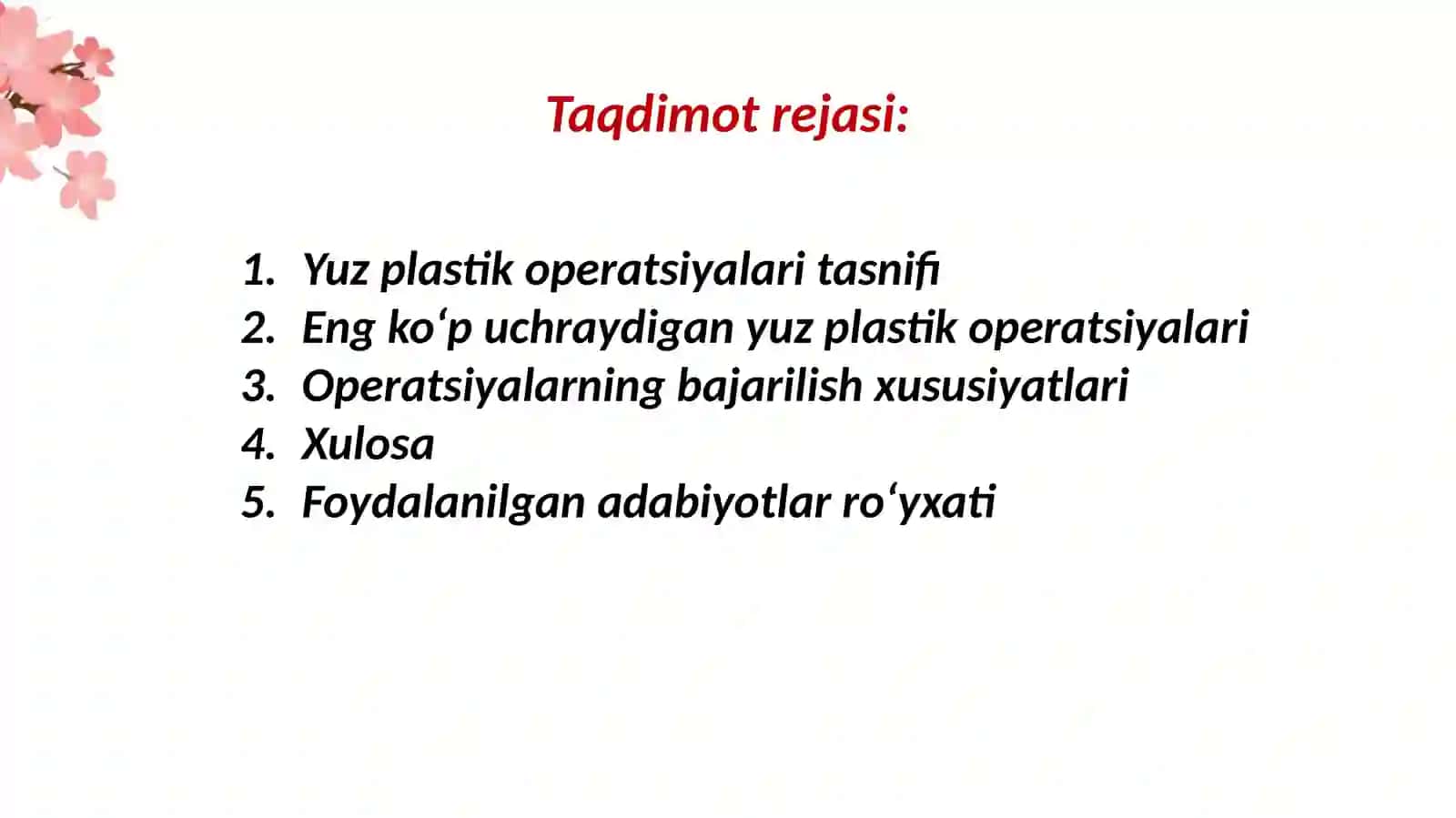 Yuz plastik operatsiyalari tasnifi 2