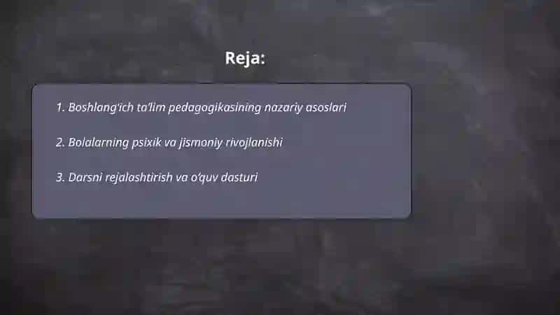 Boshlang‘ich ta’lim pedagogikasi 2