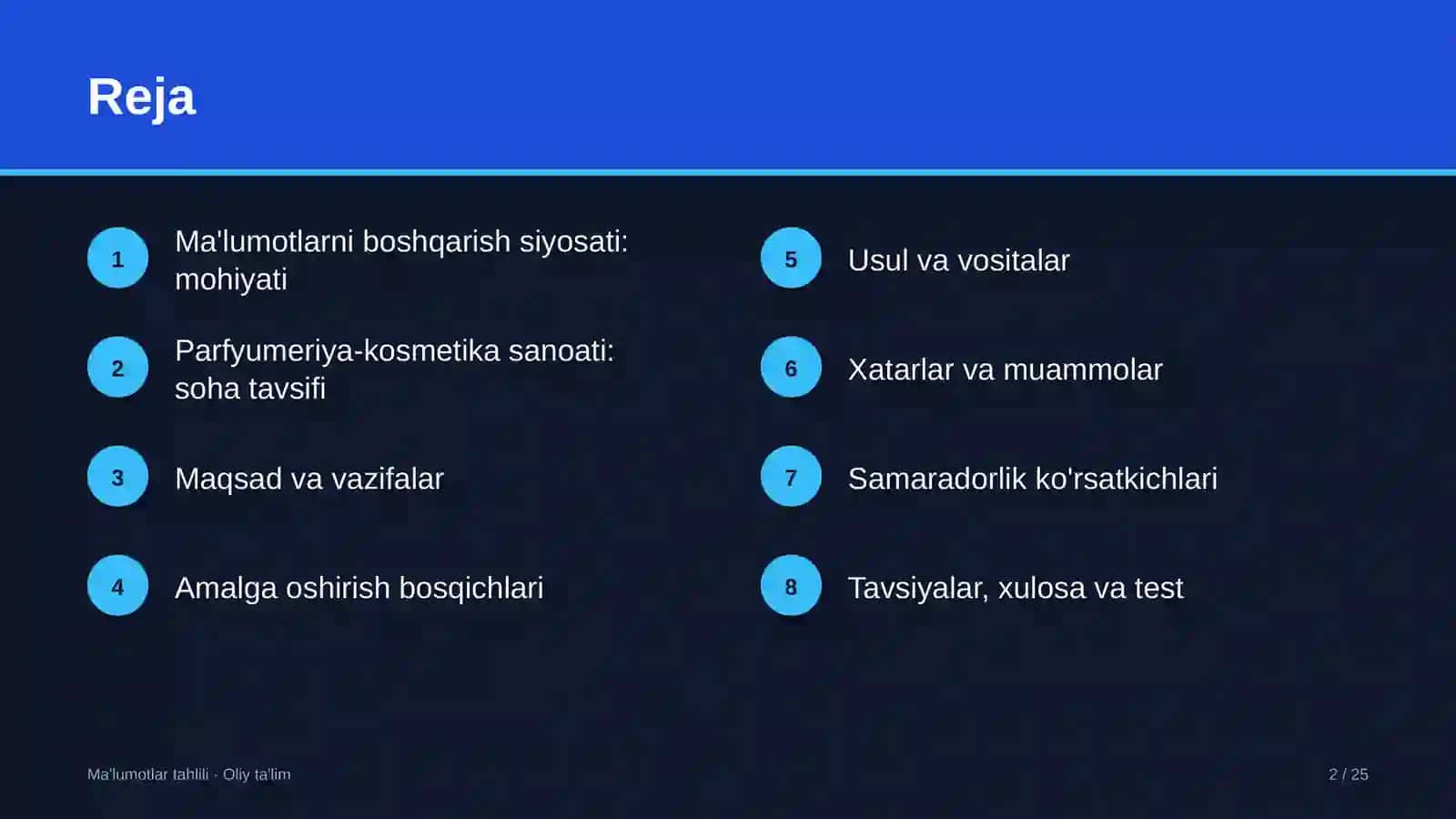 parfyumeriya kosmetika sanoatida ma'lumotlarni boshqarish siyosatini ishlab chiqish 6974 2