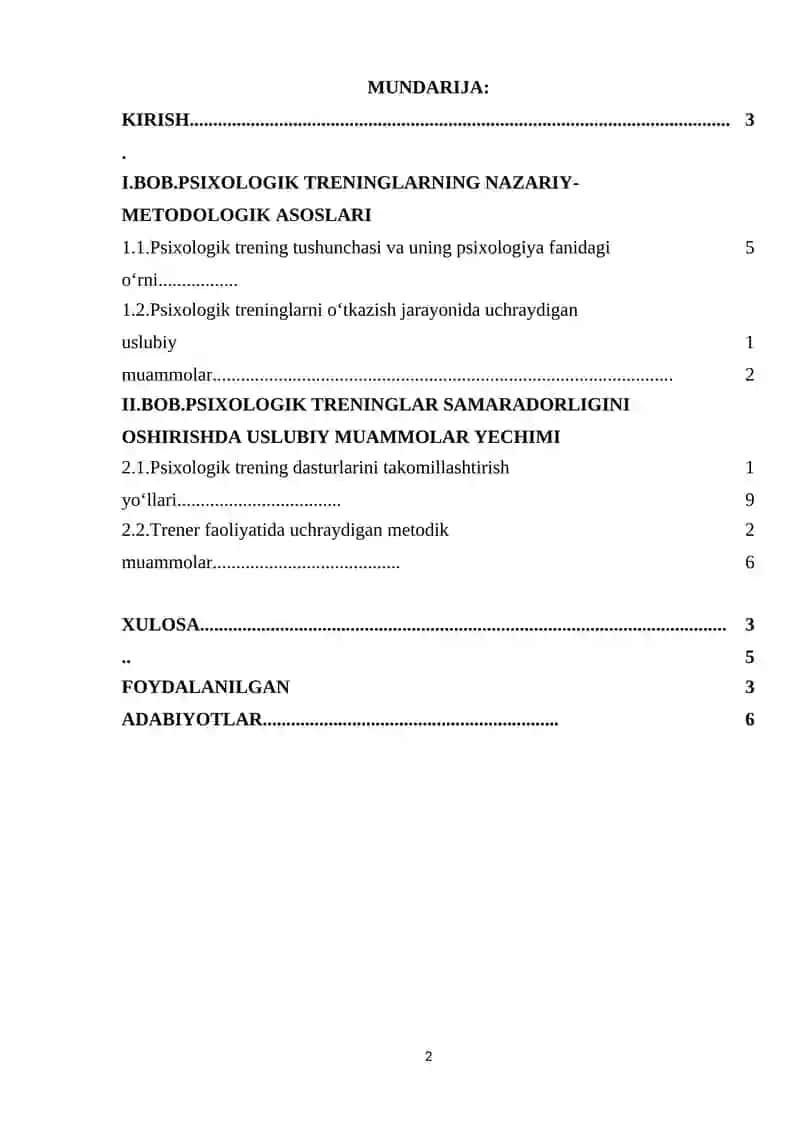 PSIXOLOGIK TRENINGLARNING USLUBIY MUAMMOLARI 2