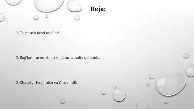 Turmush tarzi asoslari 2