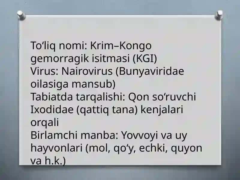 Krim–Kongo gemorragik isitmasi (KGI) 2