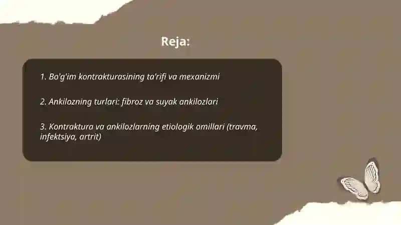 Bo'g'imlar kontraktura va ankilozlari 2