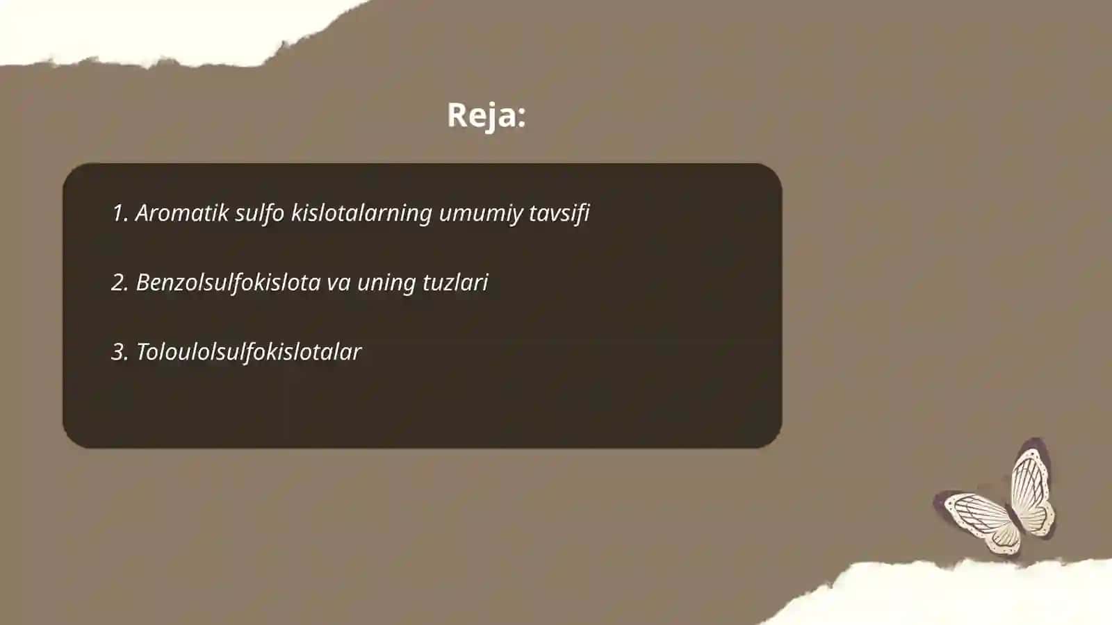 Aromatik sulfokislotalar va ularning xususiyatlari 2