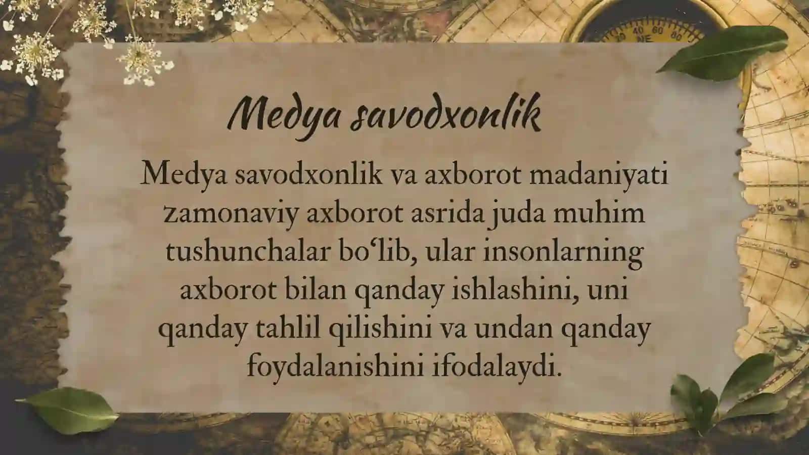 Media savodxonlik va axborot madaniyati 2