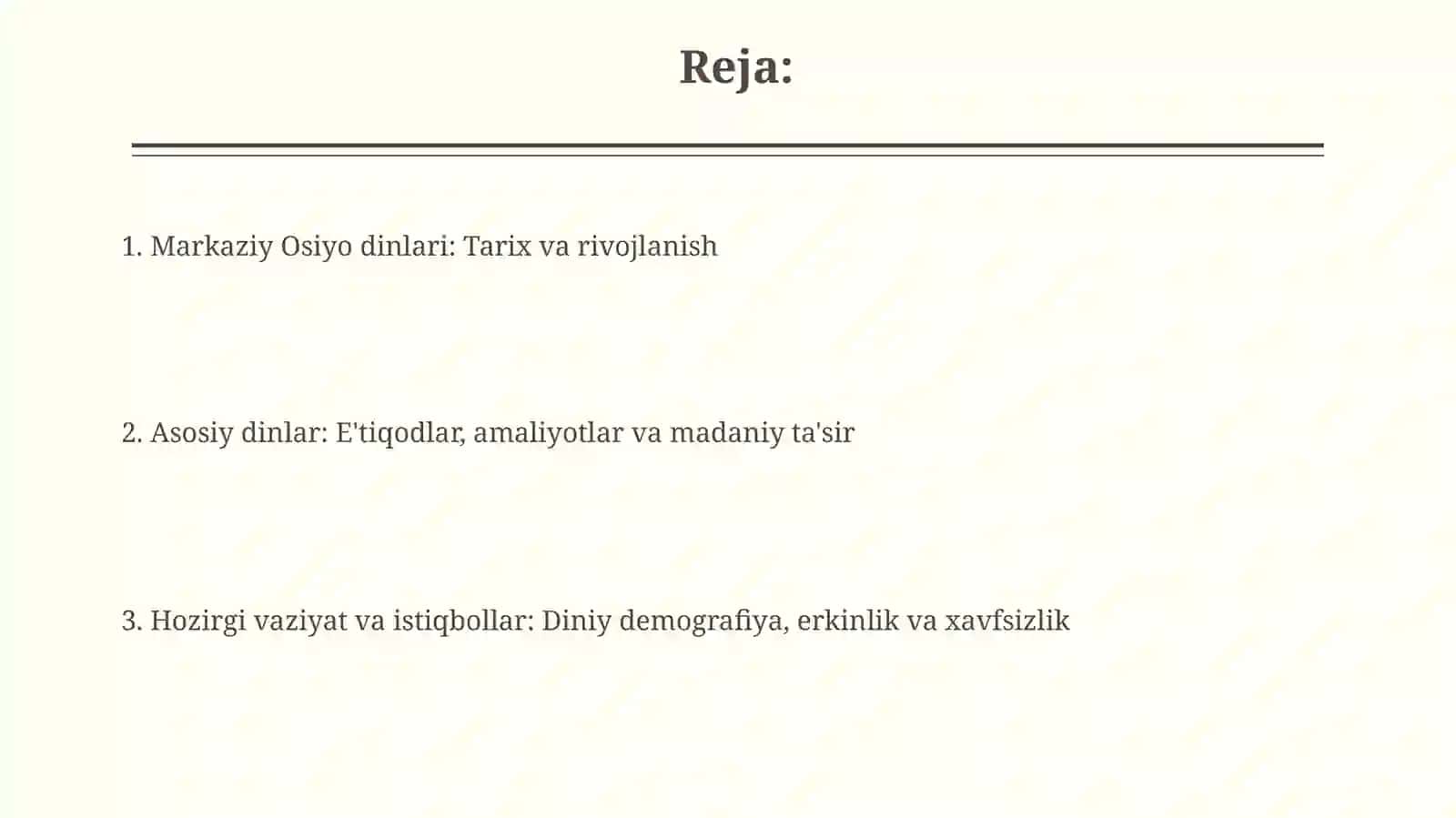 Markaziy Osiyo dinlari: Tarix va rivojlanish 2