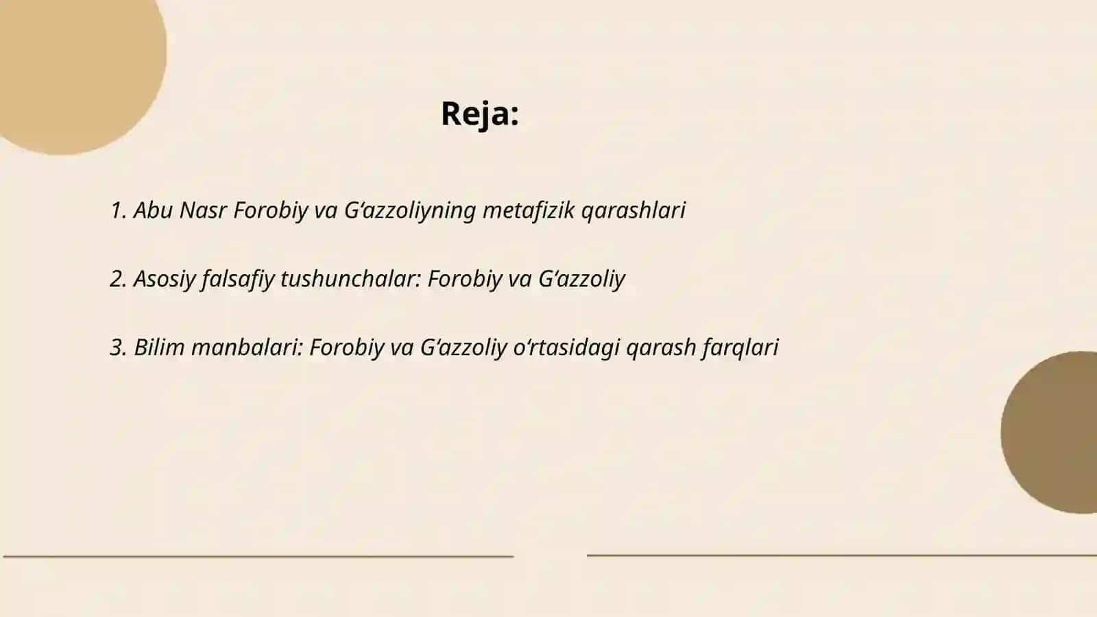 Abu Nasr Forobiy va G‘azzoliylarning falsafa ilmiga oid qarashlarini qiyosiy tahlil qilish 2