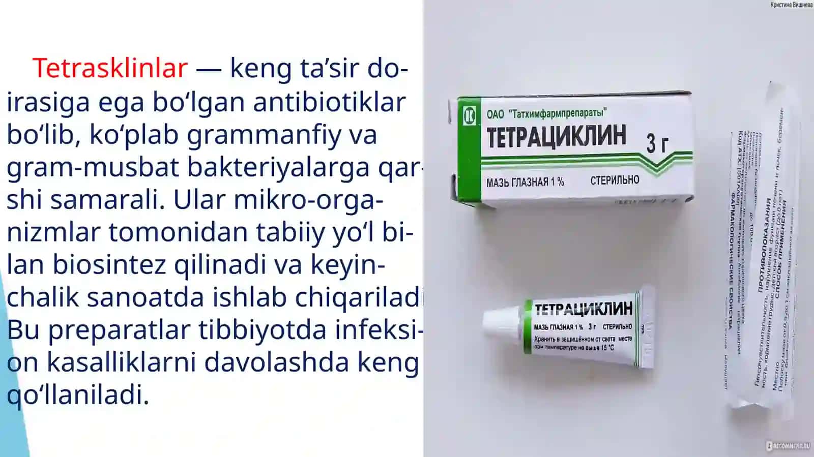 Tetrasklin preparatlarini olish biotexnologiyasi 2
