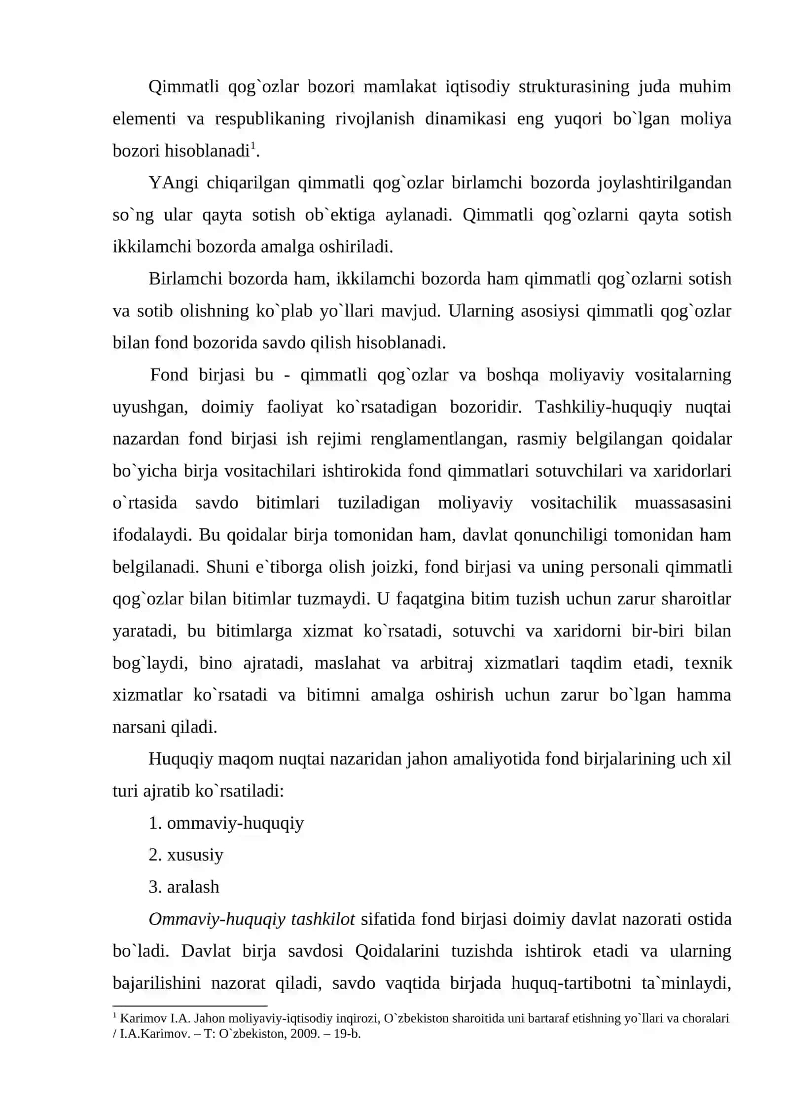 Fond birjalarining faoliyati 2