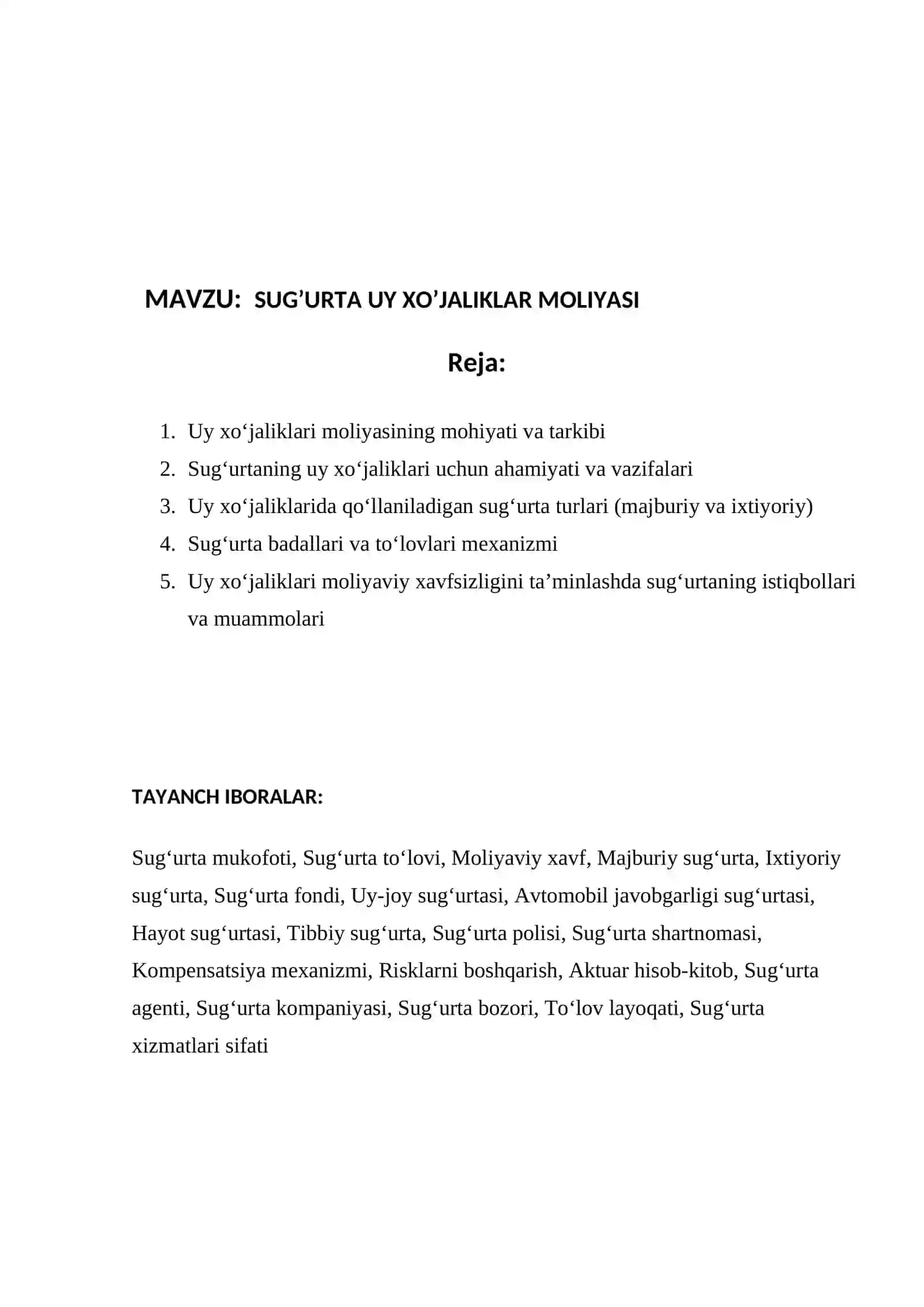 MOLIYA ASOSLARI FANI 2