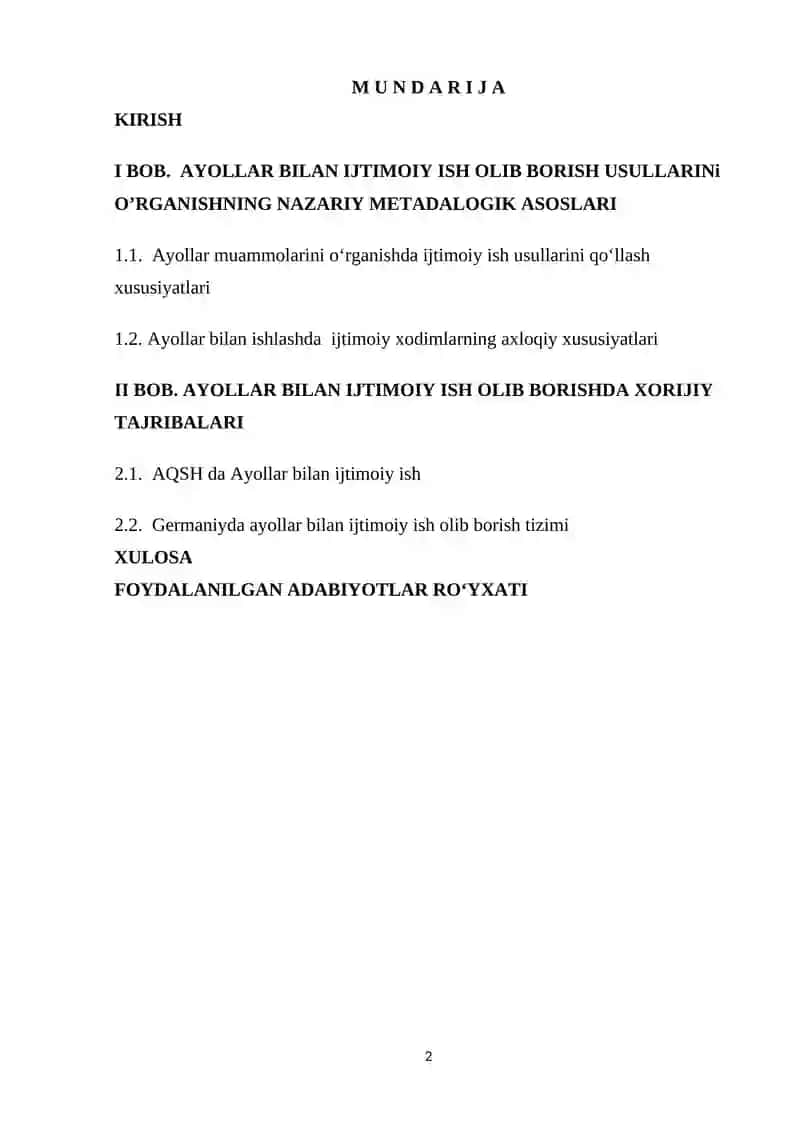 Ayollar bilan ijtimoiy ish olib borish usullari 2