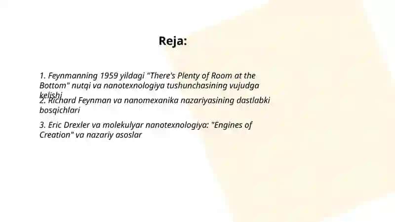 Nanotexnologiyalarning rivojlanish tarixi 2