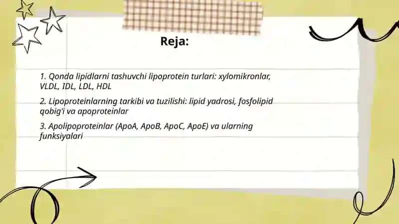 Qonda lipidlarni tashilish shakllari 2