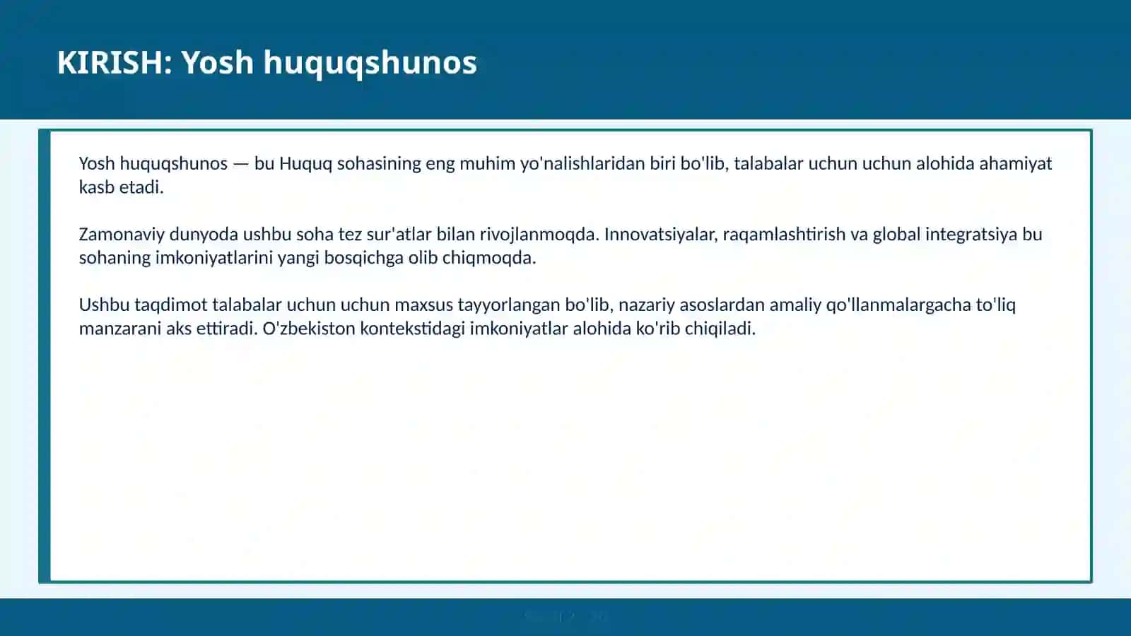 Yosh Huquqshunos 2